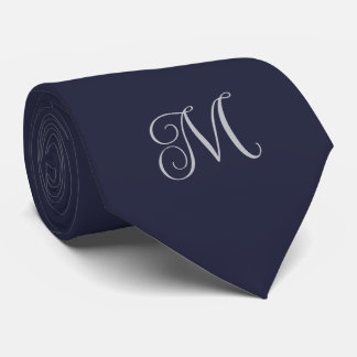 Corbata Monograma Azul Marino