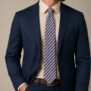 Corbata Monograma Azul Real