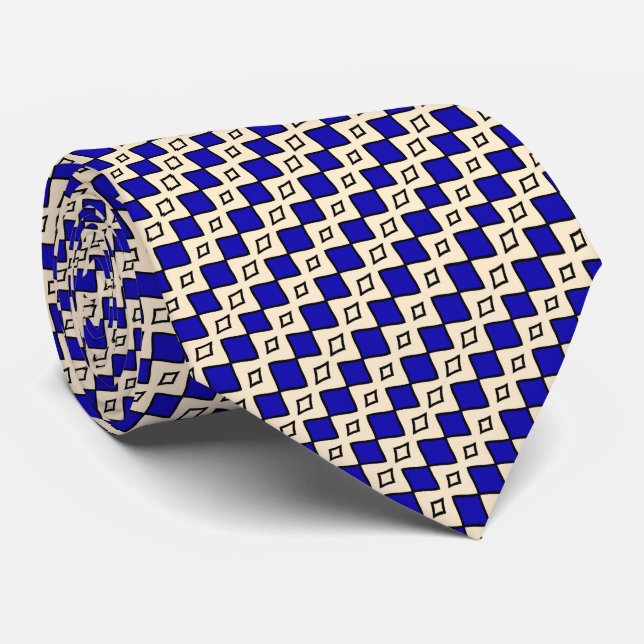 Corbata Monograma Azul Real (Enrollado)