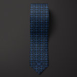 Corbata Monograma azul real y árabe negro<br><div class="desc">Corbata de monograma azul real y árabe negro lista para personalización. Diseño árabe único ideal para los negocios,  regalos del Día del Padre u otras ocasiones especiales para los hombres en tu vida. No olvide comprobar los calcetines a juego que presentan el mismo diseño.</div>