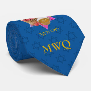 Corbata Monograma azul ROSH HASHANAH Tekhelet