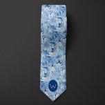 Corbata Monograma Botánico Azul Hielo<br><div class="desc">Elevar la ropa de su boda con nuestro empalme de cuello botánico azul helado. El relajante matiz azul celeste y el diseño de un monograma botánico hacen que sea una elección versátil para bodas. No te olvides de coordinar con nuestros calcetines a juego para un aspecto pulido.</div>