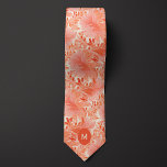 Corbata Monograma Botánico de Peach<br><div class="desc">Añada un toque de color a su conjunto de bodas con nuestro empate de cuello de monograma botánico. La combinación de melocotón y diseño botánico exuda elegancia. Póngalo en pareja con nuestros calcetines para completar su sofisticado aspecto.</div>