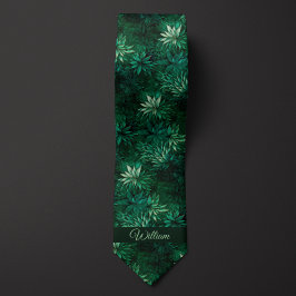 Corbata Monograma Botánico Forrest Green
