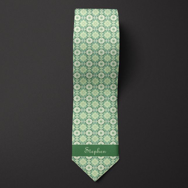 Corbata Monograma Botánico Verde (Subido por el creador)