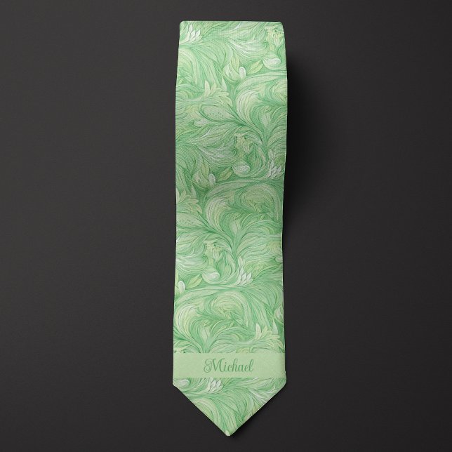 Corbata Monograma Botánico Verde Claro (Subido por el creador)