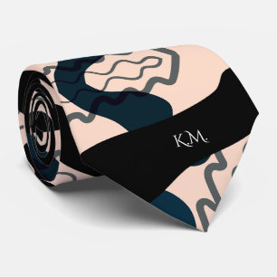 Corbata Monograma Chic Geométrico Moderno Flamígero