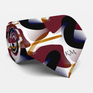 Corbata Monograma Chic Geométrico Moderno Quirky