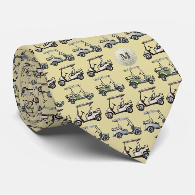 Corbata Monograma clásico de carritos de golf (Enrollado)