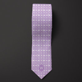 Corbata Monograma con inspiración floral púrpura Lilac
