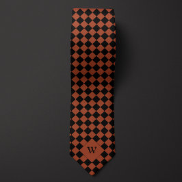 Corbata Monograma de Brown Business Checkered