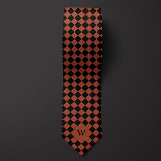 Corbata Monograma de Brown Business Checkered (Subido por el creador)