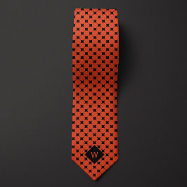 Corbata Monograma de círculos empresariales de naranja