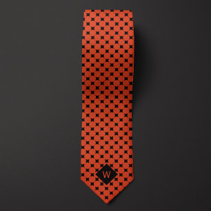 Corbata Monograma de círculos empresariales de naranja