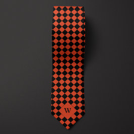 Corbata Monograma de comprobación de negocio de naranja