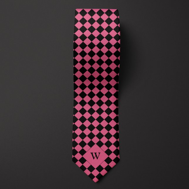 Corbata Monograma de comprobación de negocio rosa (Subido por el creador)