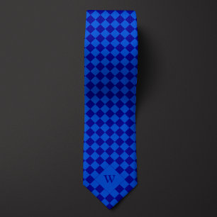 Corbata Monograma de control azul casual
