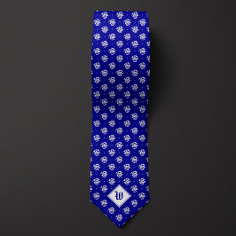 Corbata Monograma de Dragón Icónico Azul