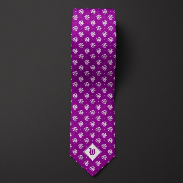 Corbata Monograma de dragón icónico morado (Subido por el creador)