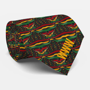 Corbata Monograma de estrellas y barras afroamericano