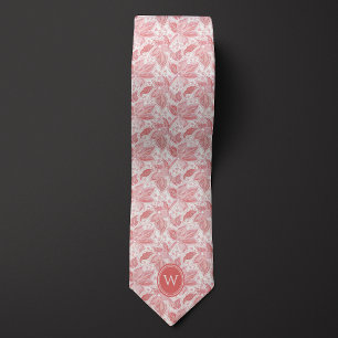 Corbata Monograma de floral rosa y turbio
