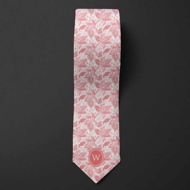 Corbata Monograma de floral rosa y turbio (Subido por el creador)