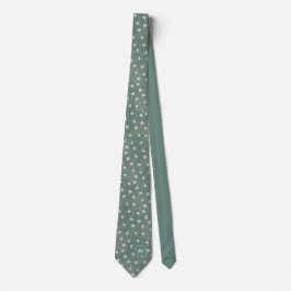 Corbata Monograma de floral verde turbio