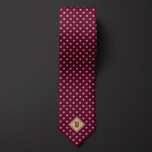 Corbata Monograma de gato con clase Gold y Burgundy