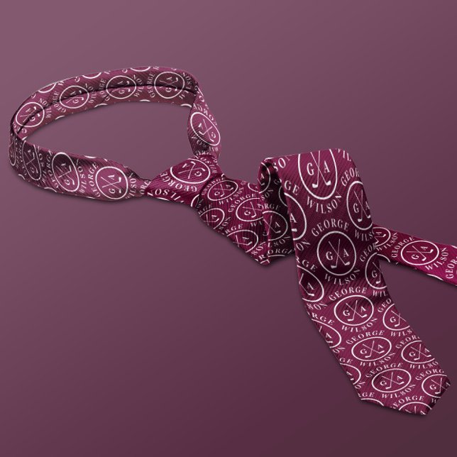 Corbata Monograma de golf personalizado Nombre Ball de gol (Subido por el creador)