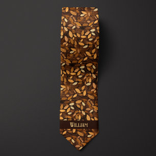 Corbata Monograma de hojas de otoño