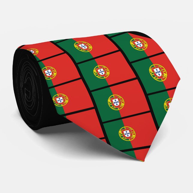 Corbata Monograma de la BANDERA PORTUGUESA personalizado (Enrollado)