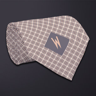 Corbata Monograma de la placa de grises y taúles de Rubor