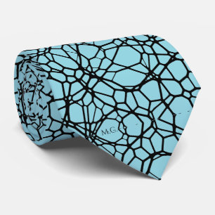 Corbata Monograma de línea geométrica rápida y de reproduc