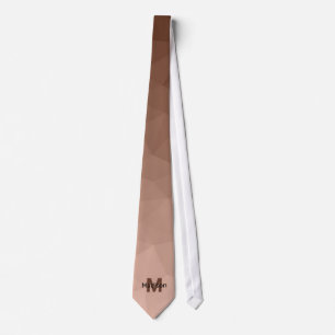 Corbata Monograma de malla geométrica marrón Mocha