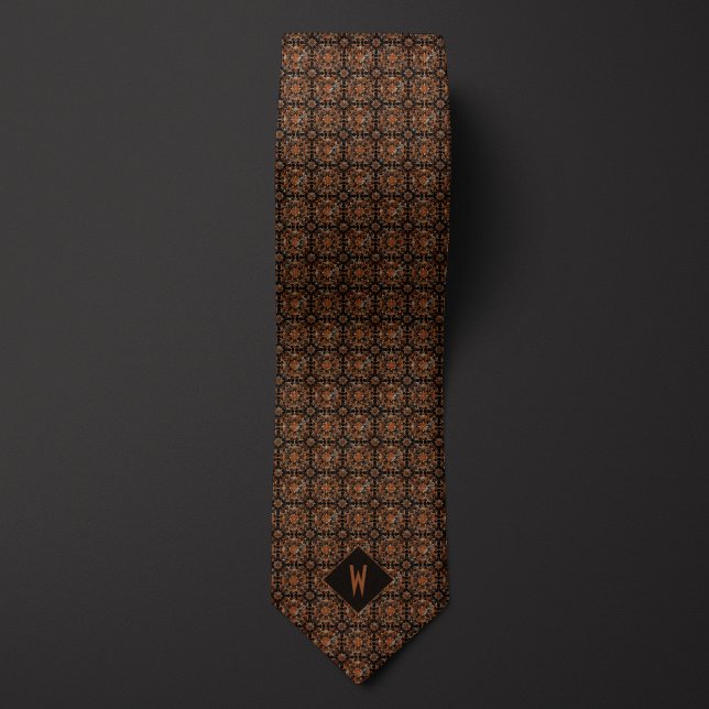 Corbata Monograma de Mandala de Cobre Elegante (Subido por el creador)