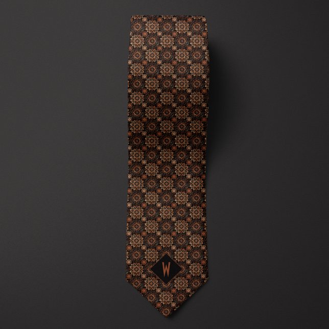 Corbata Monograma de Mandala de Cobre Ornamentado (Subido por el creador)