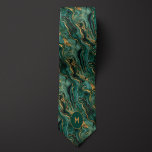 Corbata Monograma de Marcado Verde y Oro<br><div class="desc">Cuellos de patrón de mármol verde y dorado con un monograma de personalización. Diseño único y elegante ideal para los negocios,  regalos del Día del Padre u otras ocasiones especiales para los hombres en tu vida. No olvide comprobar los calcetines a juego que presentan el mismo diseño.</div>