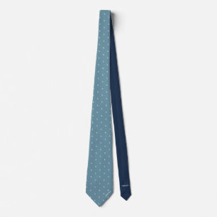 Corbata Monograma de nombre personalizado azul turbio