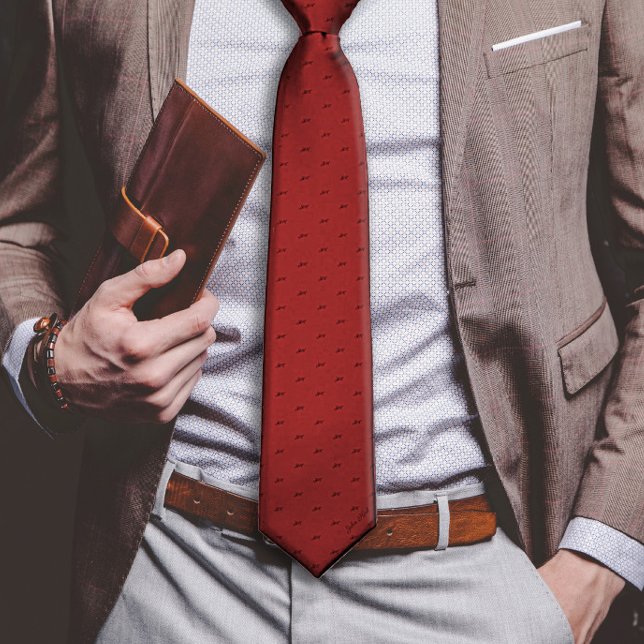 Corbata Monograma de nombre personalizado de Borgoña (Subido por el creador)