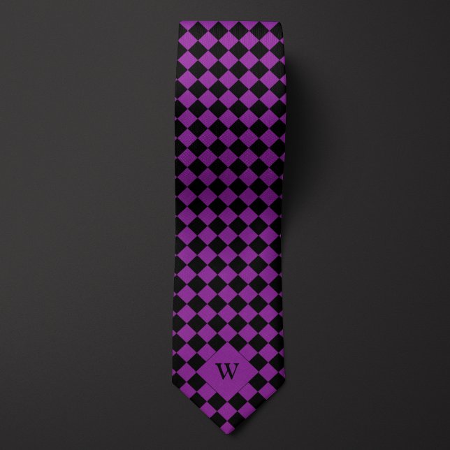 Corbata Monograma de Purple Business Checkered (Subido por el creador)
