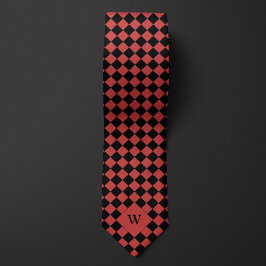 Corbata Monograma de Red Business Checkered