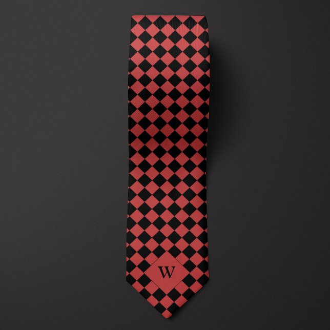 Corbata Monograma de Red Business Checkered (Subido por el creador)