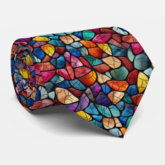 Corbata Monograma de rock Jewel Tone Gemstone (Enrollado)