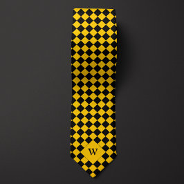 Corbata Monograma de Yellow Business Checkered