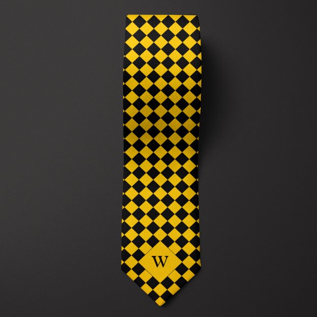 Corbata Monograma de Yellow Business Checkered (Subido por el creador)