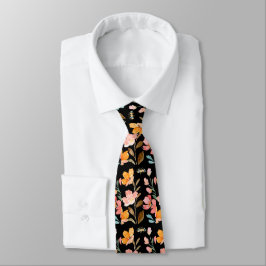 Corbata Monograma Elegante Acuarela Negra