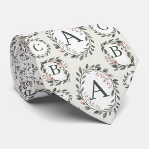 Corbata Monograma Floral Personalizado
