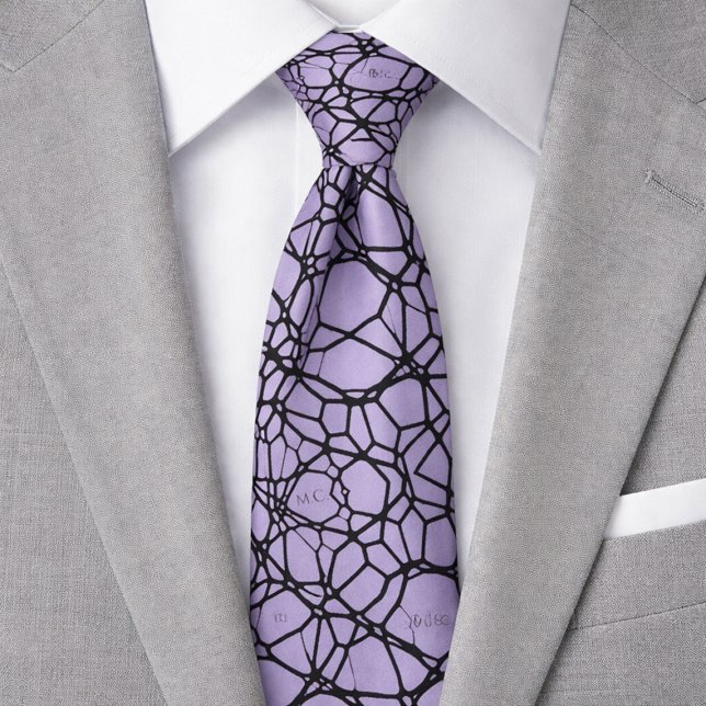 Corbata Monograma geométrico juguetón de lavanda (Subido por el creador)