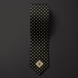 Corbata Monograma Gold y Black Classy Cat
