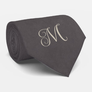 Corbata Monograma Gris Carbón